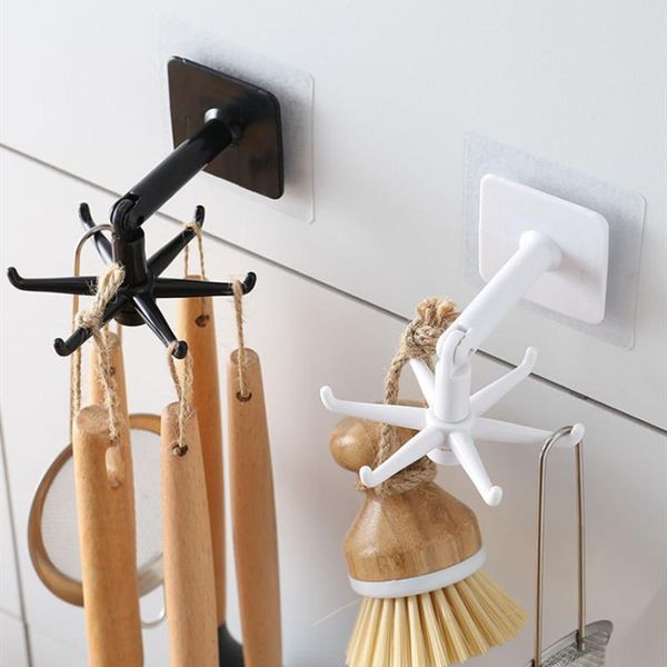 

hooks & rails abs punch-kitchen hook multi-purpose 360 degree rotatable home storage accessories organization