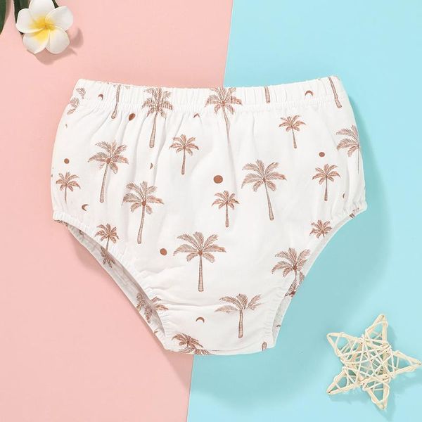 

shorts 0-1y casual for boy girls born infant baby triangle coconut tree print short pp pants summer clothes, Black