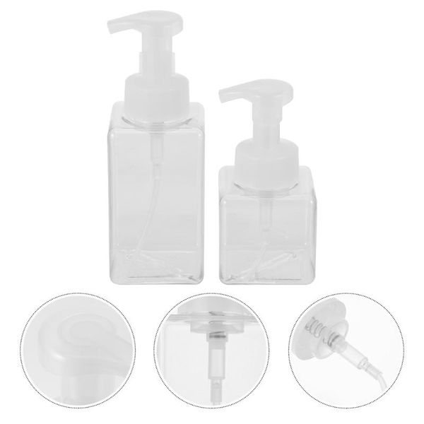 

storage bottles & jars 2pcs mousse-foam travel refillable lotion containers (white)