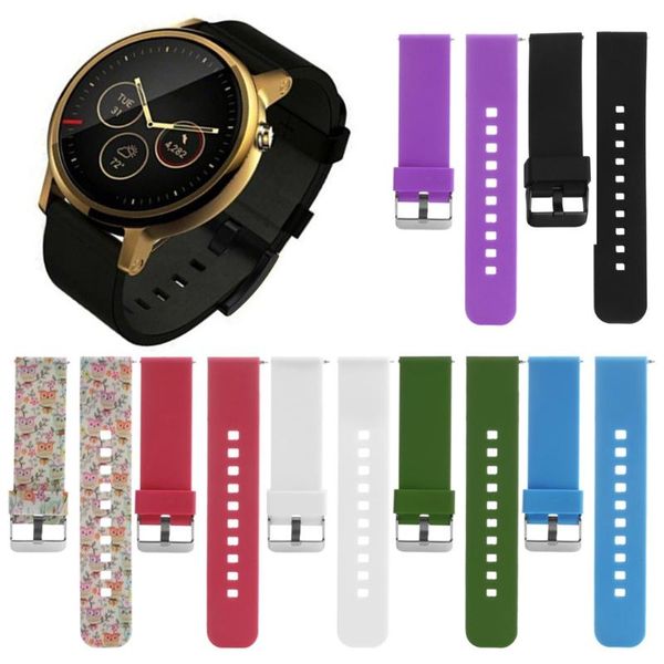 

watch bands 22mm silicone band watchband strap for motorola 2nd smart, Black;brown
