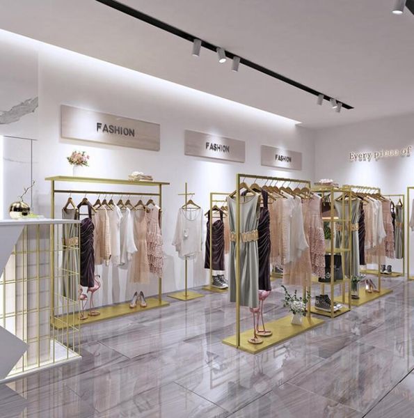

hangers & racks clothing store display rack golden men's and women's special hanger middle island shelf