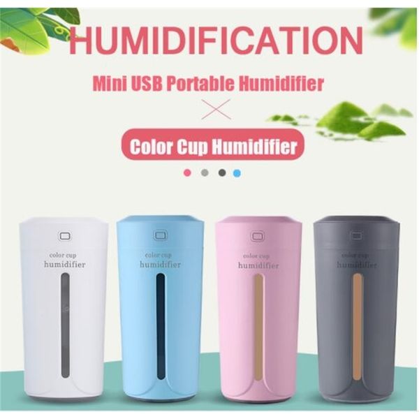 Dhaws Dhaws 230ml Air Humidfier USB Purificador de Ar Refrogerador LED Aromatherapy Diffuser Mist Maker para Home Auto Mini Carro