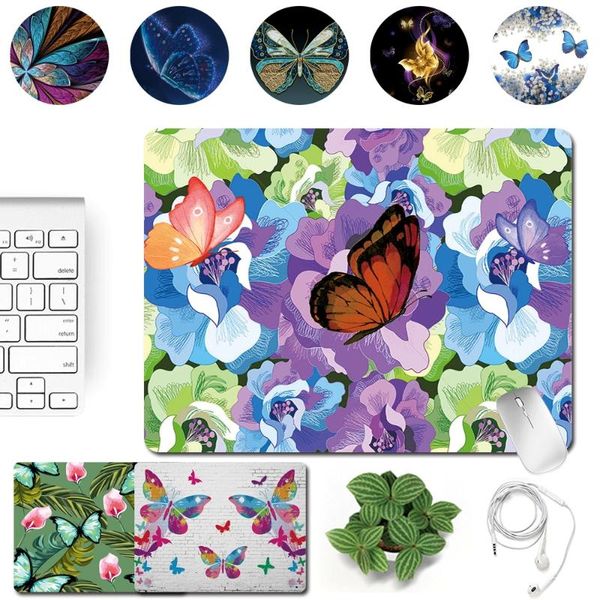 

mouse pads & wrist rests home office computer portable mat small 25x21cm butterfly pattern print series antibacterial smooth gaming mousepad