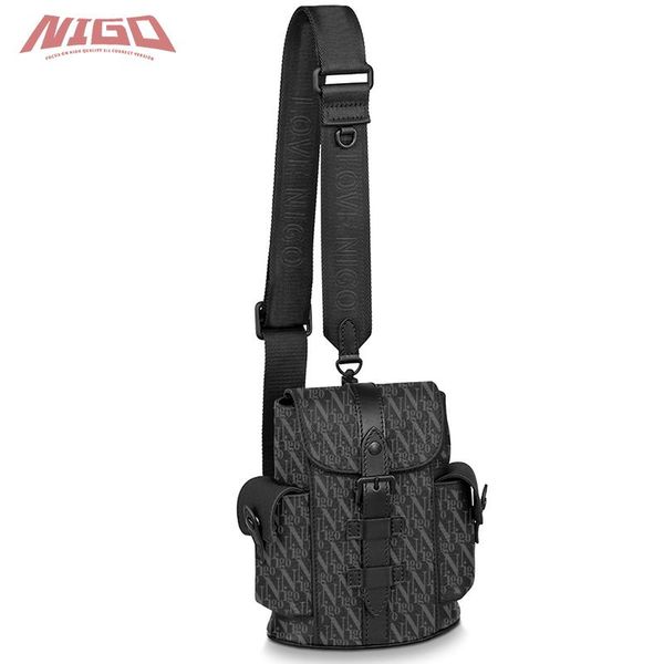 

men's leather & faux nigo 21ss m58495 chriser xs backpack bag bags #nigo58495, Black