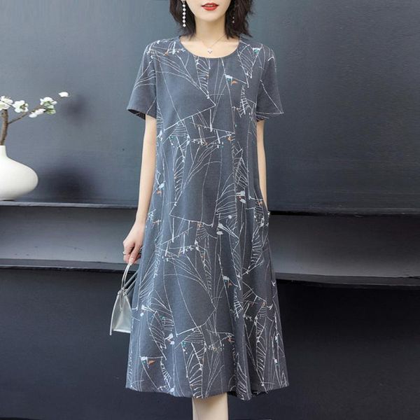 

men's jackets 2021 women summer dress plus size short sleeve holiday o-neck midi causal party beach boho loose, Black;brown