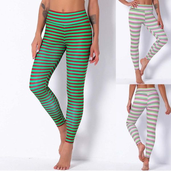

women's leggings christmas skinny women printed pants push up high waist trousers workout fitness leggins stitching quick-drying 2021, Black