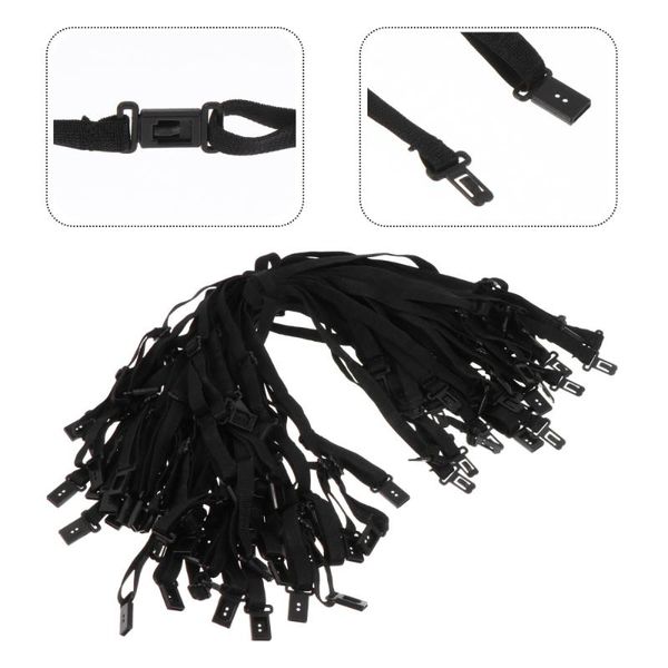 

bow ties 50pcs adjustable tie extender band premium durable, Black;gray