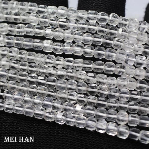 

other meihan wholesale (2 strands/1set) natural white crystal 4*4 mm quartz faceted cube loose beads for jewelry making design fashion