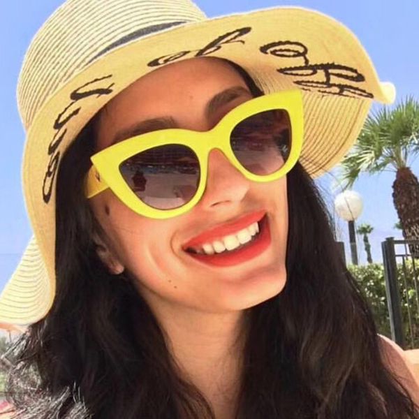 

luxury designer sunglasses lonsy retro cute ladies cat eye women brand designer sun glasses female vintage eyewear shades uv400 0604, White;black