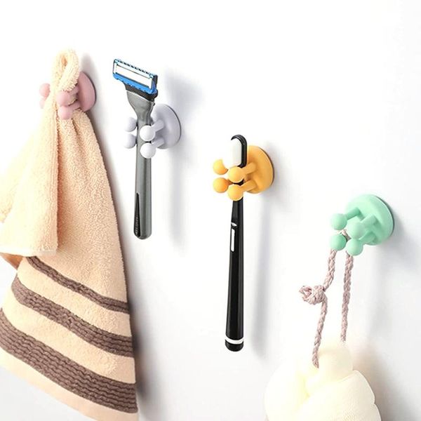 

hooks & rails self-adhesive seamless hook strong viscose towel key wall waterproof paste office bathroom kitchen supplies