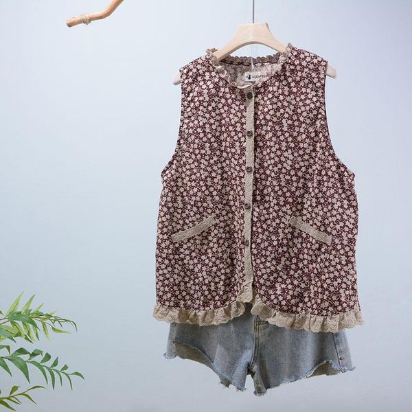 

women's vests spring vest female sleeveless casual wear print, Black;white