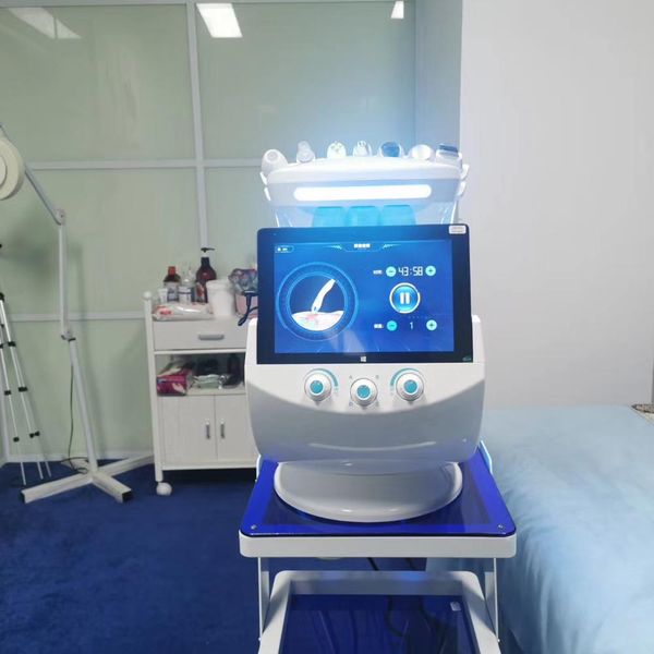 

multi-functional 7 in 1 aqua peel water dermabrasion smart ice blue skin analysis system oxygen jet facial peeling dermabrasion machine, Black;white