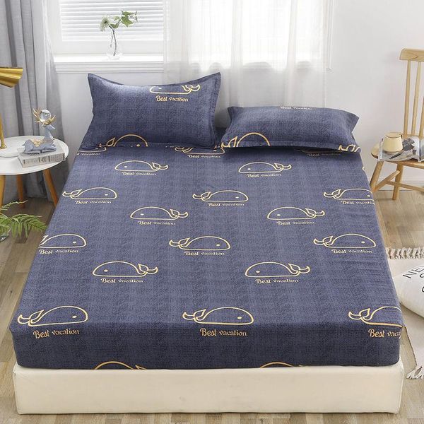 

sheets & sets whales single double fitted sheet twin full queen king mattress cover four corners with elastic bedroom bed bedding 1.5m