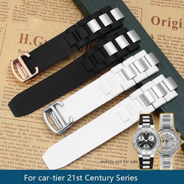 

watch bands adapt for car - tier 21st century silicone band lug end 10mm waterproof accessories, Black;brown