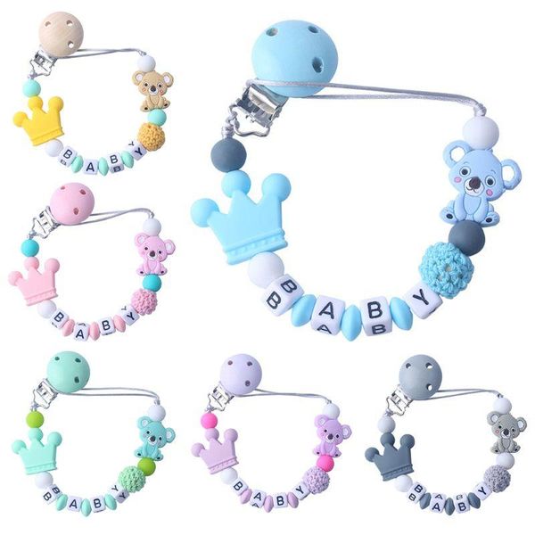 

pacifiers# baby silicone pacifier anti-drop chain mini koala infant clips chains