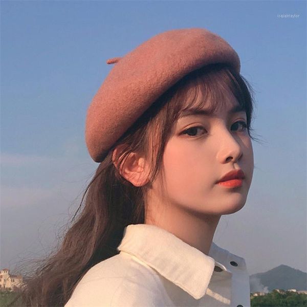 

berets british retro japanese hat, Blue;gray