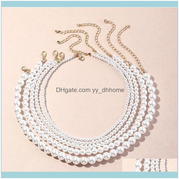 

necklaces & pendants jewelryfashion wedding womens imitation pearl necklace retro white big elegant jewelry aessories chokers drop delivery, Golden;silver
