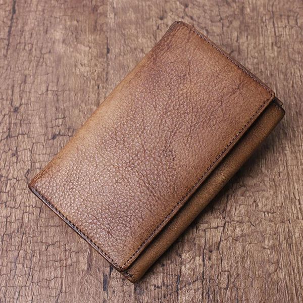 

wallets vintage handmade long wallet, men's leather layer trendy wallet, Red;black