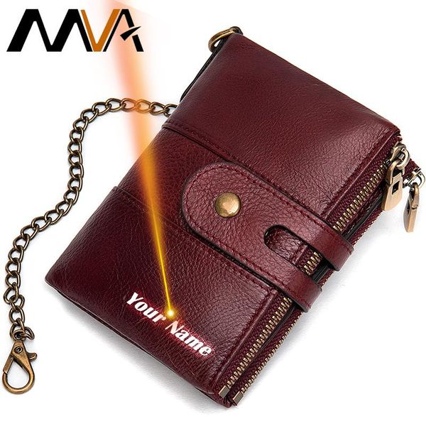 

wallets mva genuine leather women coin purse short wallet fashion small zipper card holder for girl money bag 8599, Red;black