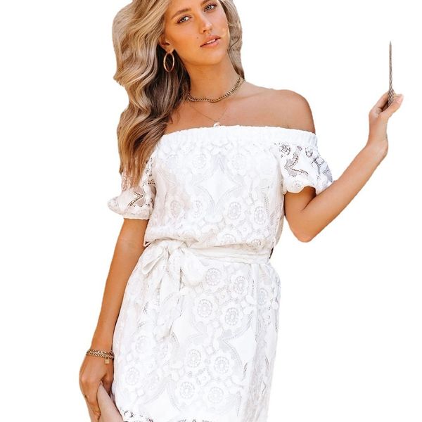 

women's dresses lace one ne up short sleeve white, Black;gray