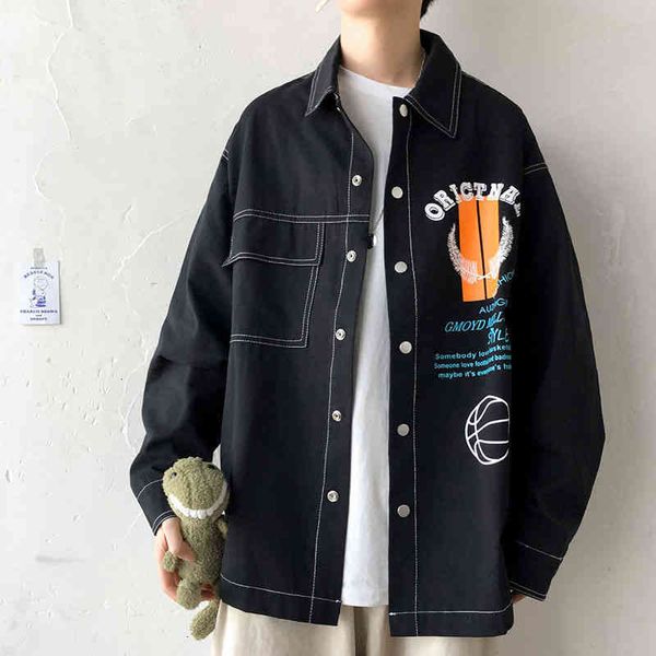 

privathinker funny graphic printed men autumn men's black casual coats korean male oversized jackets jaqueta zx89, White;black