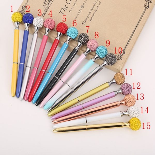 Pequeno cristal diamond ballpoint canetas gem metal caneta estudante presente escola escritório material de negócio assinatura