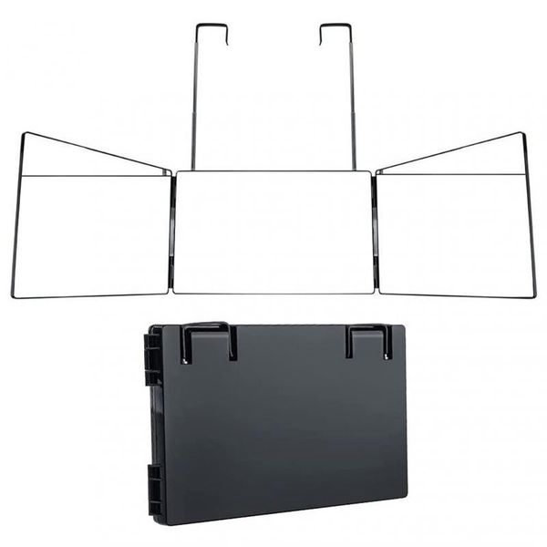 

mirrors 360Â° view three-sided folding makeup mirror retractable hanging y adjustable height for shaving and hairdressing