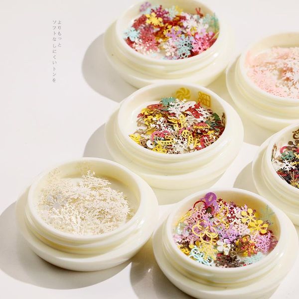 

avelitte nail art christmas snowflake patch winter story series stereo sequins sticker decoration year1, Silver;gold