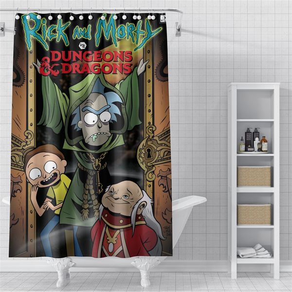 

animated rick cute character pattern 3d printing shower curtain waterproof antifouling durable fine workmanship