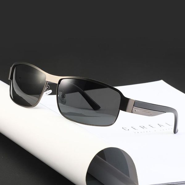 

sunglasses luxury men's polarized men driving fishing designer sun glasses for man metal vintage goggles shades anti-glare uv400, White;black