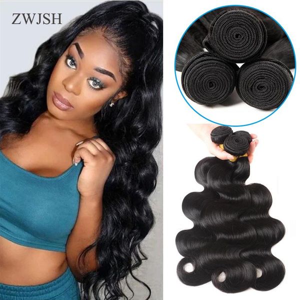 

human hair bulks 4 bundles brazilian body wave unprocessed extensions remy natural black color thick and true to length