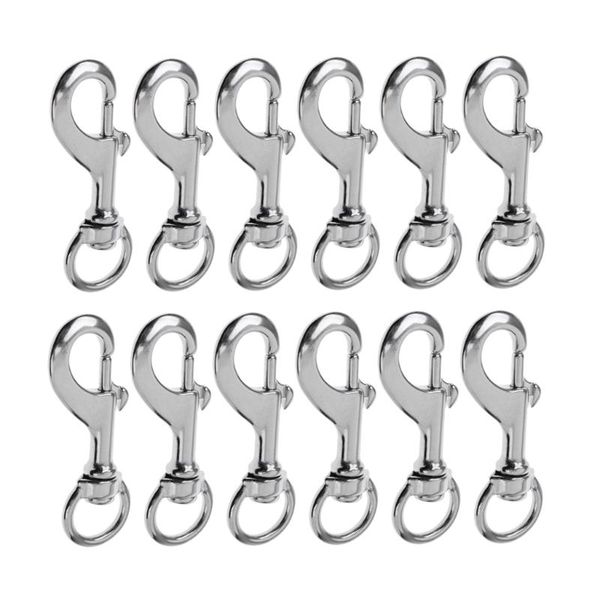 

piece marine stainless steel round eye swivel bolt snap hook keychain dog chain clip silver fishing accessories