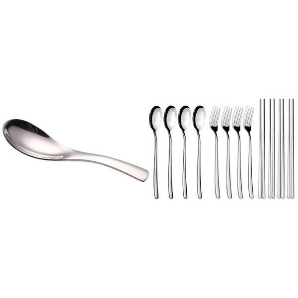 

spoon tableware household with 4 pairs fork chopstick,flatware silverware cutlery dinnerware sets