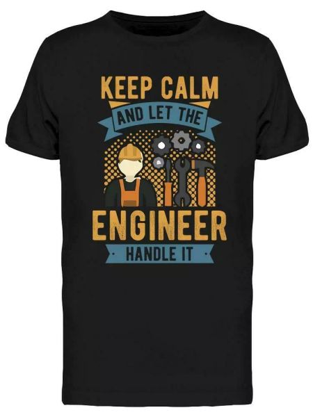 

leet the engineer handle it tee men's -image by shutterstock, White;black
