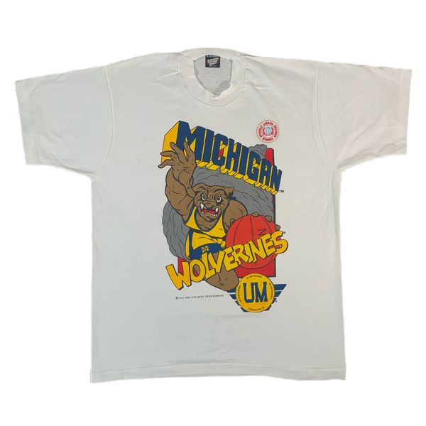 

vintage michigan "wolverines" t-shirt, White;black