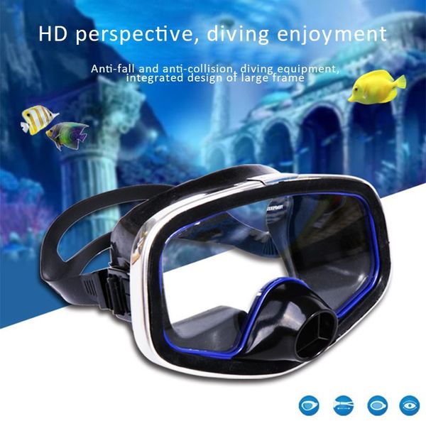 

diving masks tempered glass professional scuba silicone snorkel anti-fog underwater swim equipment silica gel