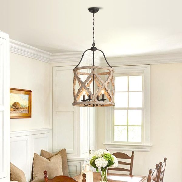

lights vintage country wooden chandelier hanging lamp for living room bedroom kicthen indoor lighting 19.2 inches chandeliers