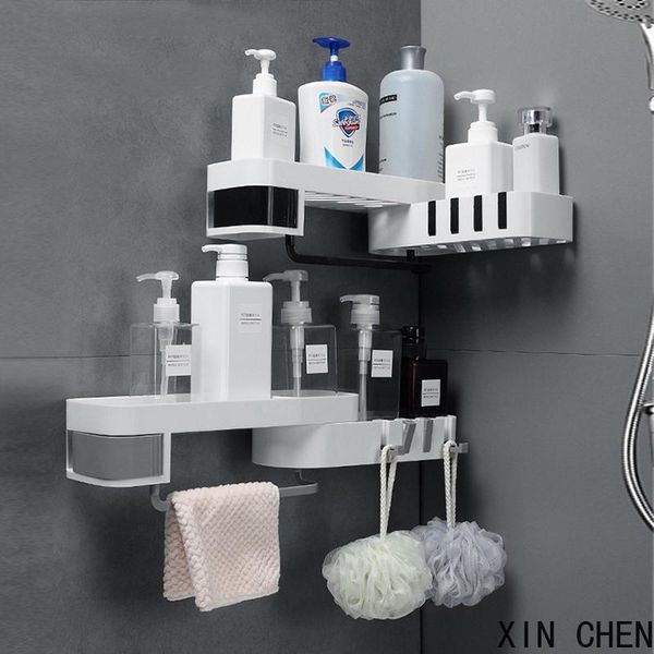 

bathroom shelf punch-wall-mounted storage rack for toilet, bathroom, rotating with hook, accessories bath accessory set