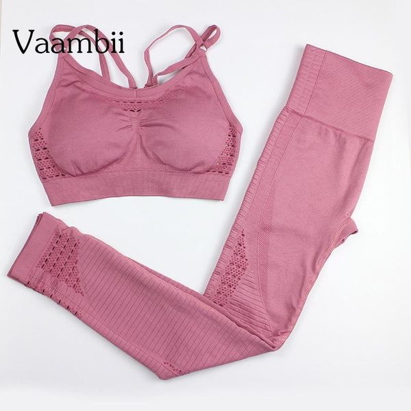 

yoga outfit fitness woman seamless sport female two piece wear pants suit sports bra set women's sportswear gym sets
