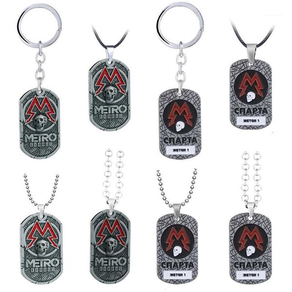 Anhänger Halsketten Spiel Metro Exodus 2033 Halskette Metall Vintage Souvenir Tag Frauen Mode Choker Männer Schmuck Geschenk Link Kette Kolye