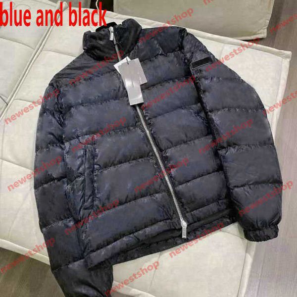 

21ss winter mens down jacket outwear windproof classical letter print down jackets fashion high end coats street simple blue, Black