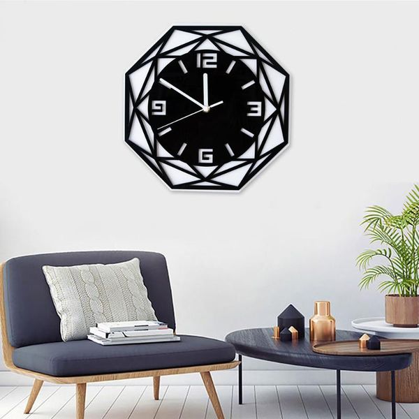 

wall clocks simple acrylic mirror geometric clock silent hanging room decoration nordic minimalism classic