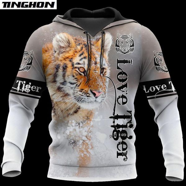 

men's hoodies & sweatshirts autumn fashion beautiful tiger 3d printed mens sweatshirt zip pullover casual harajuku streetwear ws85, Black