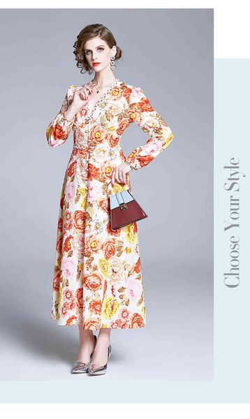 

casual dresses vintage print puff sleeve v-neck party cotton long women's clothing mt9i, Black;gray