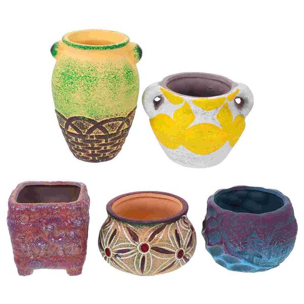 

vases 5pcs fleshy plant flowerpot ceramic succulents pot decor bonsai