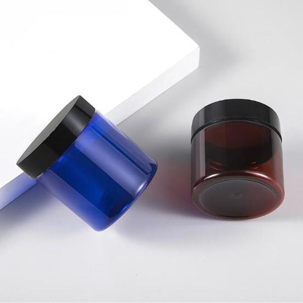 

storage bottles & jars refillable empty pet plastic jar with screw black lid cap cream pot clear makeup cosmetic container liquid lotion can
