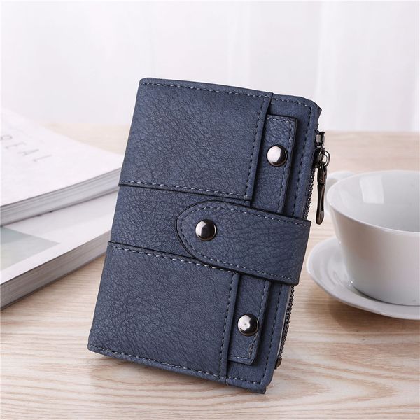

female purses big capacity hasp zipper short clutch coin card holders pu leather wallets, Red;black
