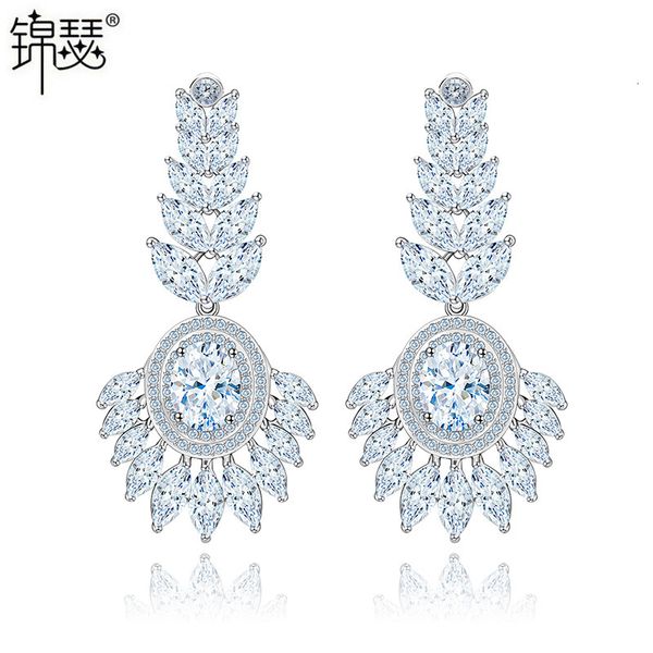 

jewelry charm stud aaa zircon yuyou earrings fashion bridal dinner korean, Golden