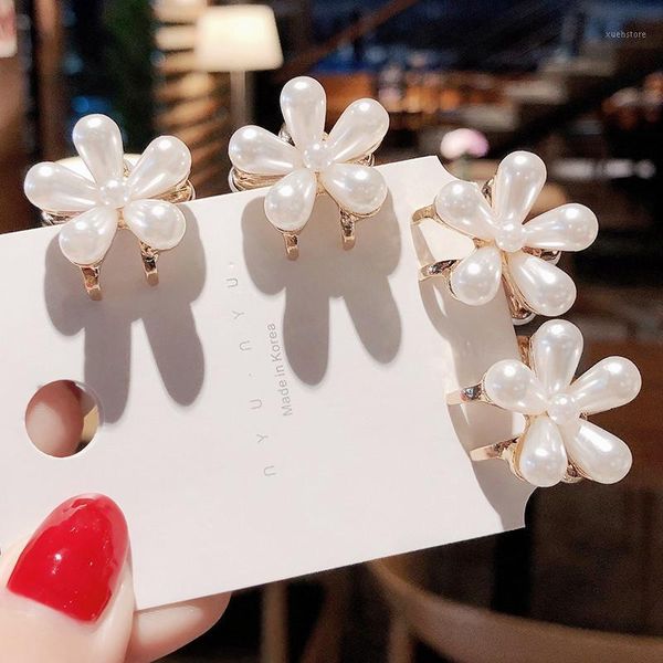 

1/2/3/4pcs/set sweet pearl hair claw headwear fashion gold flower clip pin for women girl elegant accessories gift1