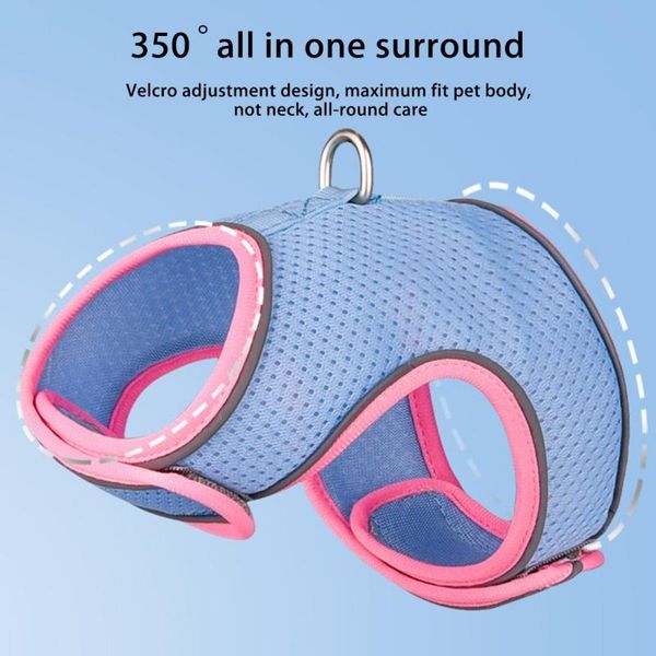 

cat collars & leads dog harness leash set pug small medium nylon mesh puppy vest reflective walking lead chihuahua